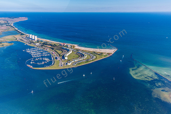 Aerial View over the marina of Burg Tiefe - Fehmarn