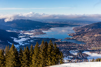 Egal, ob per Seilbahn oder zu Fuß erklommen: Der Wallberg belohnt mit einem wunderbaren Fernblick       über den See und das Tegernseer Tal