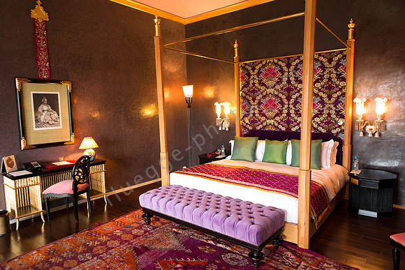 Elegante Opulenz: Schlafzimmer einer Suite im Taj Palace Marrakech