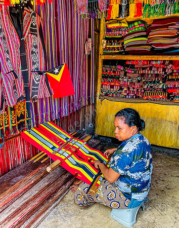Tais-Markt mit traditionellen Stoffen, Dili, Ost-Timor