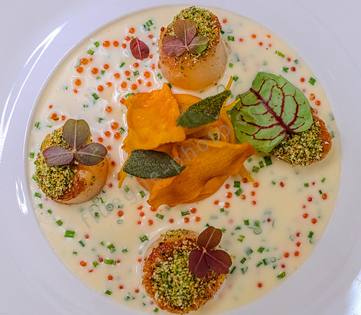 Jakobsmuscheln im Restaurant "Hõlm" in Tartu