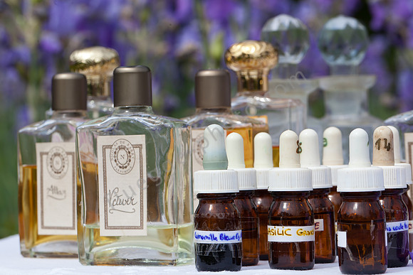 Parfümkreationen und Duftessenzen im Aromagarten von Château de Frileuse