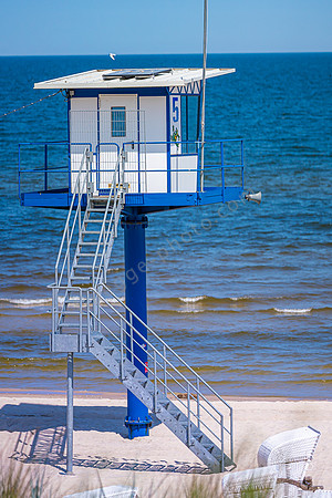 Rettungsschwimmer-Turm, Bansin Strand, Insel Usedom