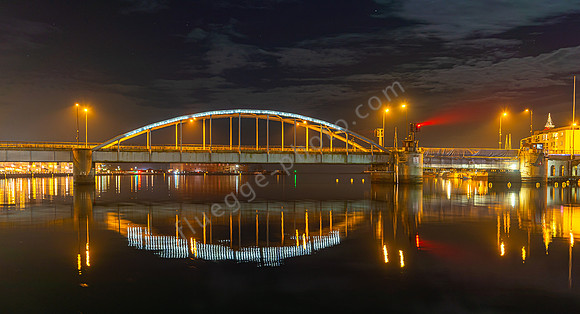 Klappbrücke von Sønderborg bei Nacht