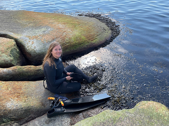 Seetang-Taucherin Linnea Sjögren bei der Seetang-Safari in Bohuslän