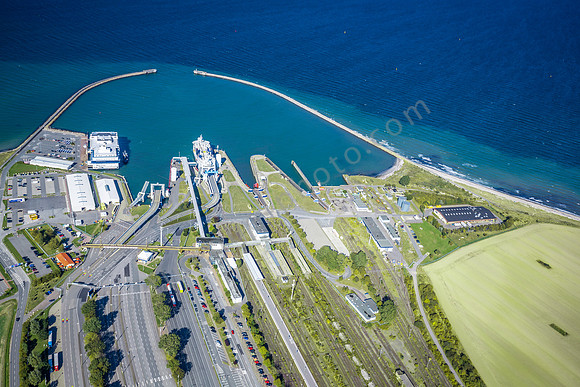 Aerial View over the Ferry Terminal Puttgarden