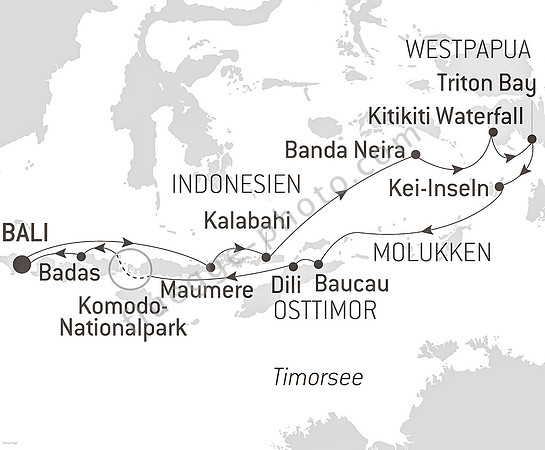 Route der Kreuzfahrt